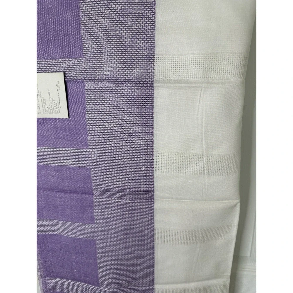 NEW VTG Striped linen tablecloth natural handmade Made Eastern Europe 59x59